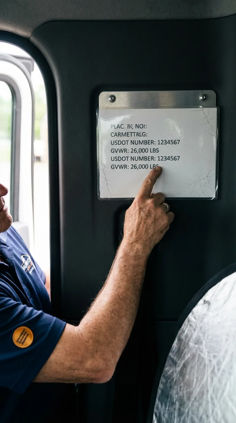 USDOT licensing placard verification in Dracut